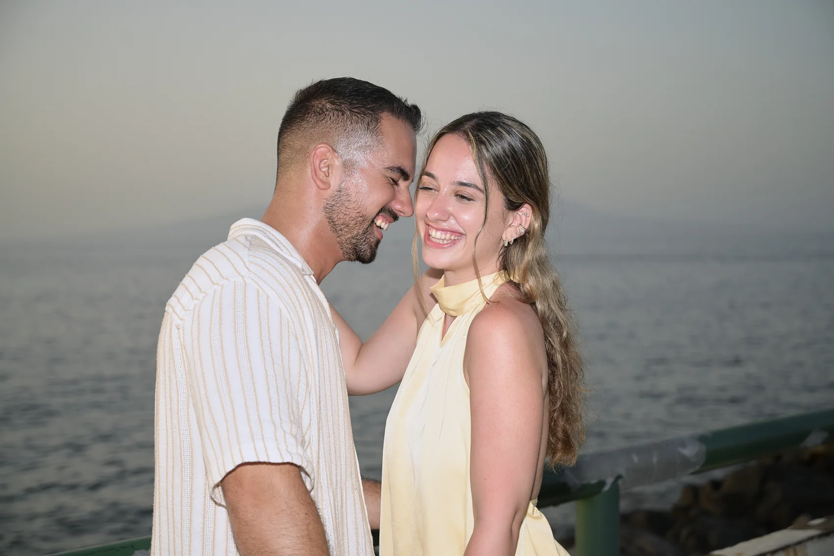 Natural engagement portrait of Costantinos and Nicole in Sorrento