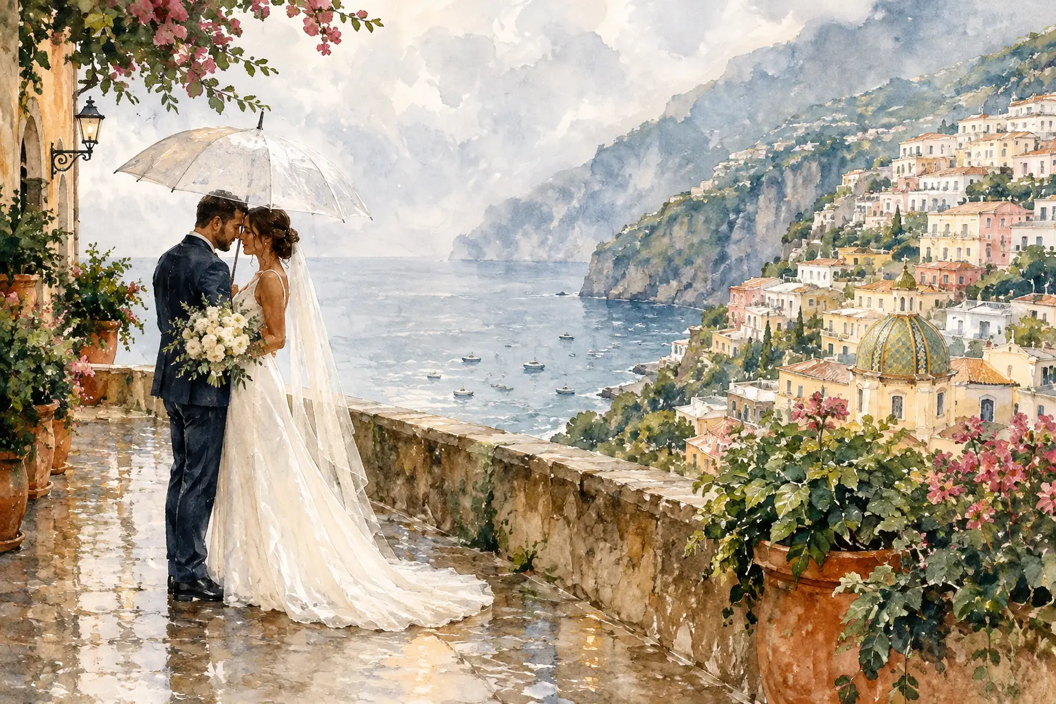 Best Rainy Day Wedding Photos on the Amalfi Coast